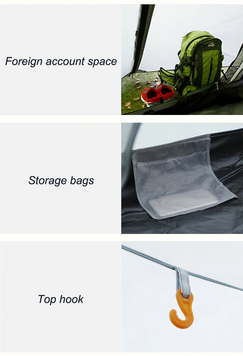 Cheap Goat Tents Hewolf Rain proof Tow Person Double Decked Outdoor Camping Tent 7075 Aluminum Alloy Tent Pole Tent Portable Winter   